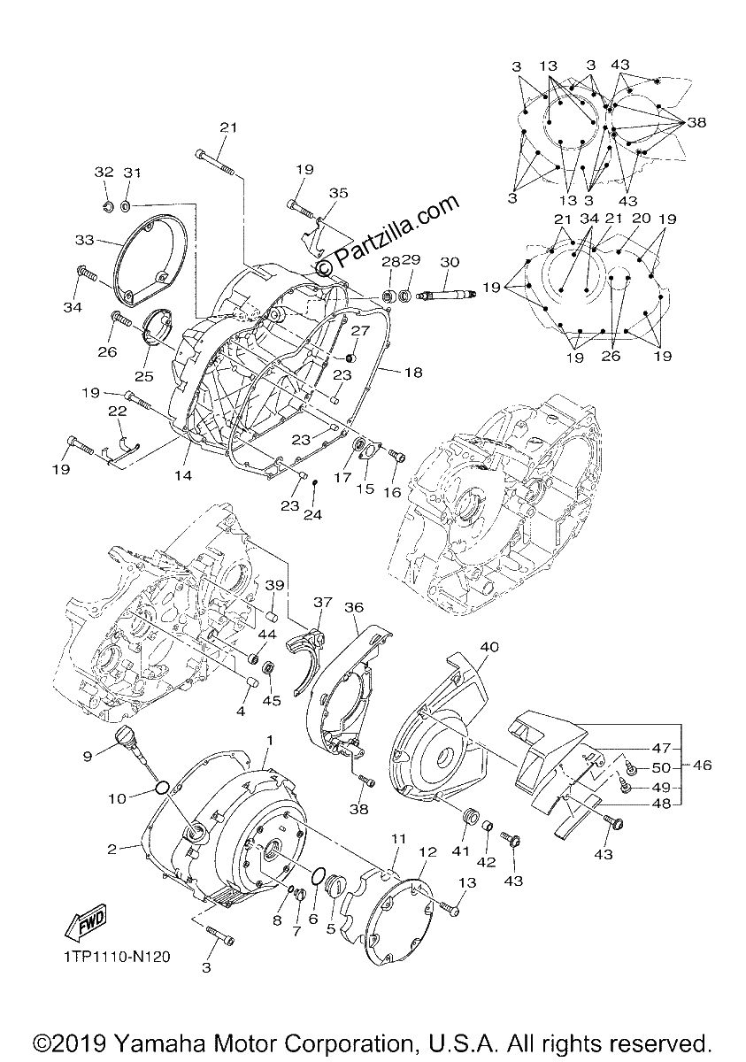 Diagrama de CRANKCASE COVER 1