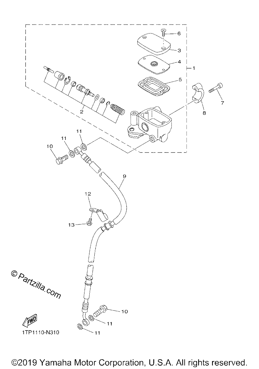 Diagrama de FRONT MASTER CYLINDER
