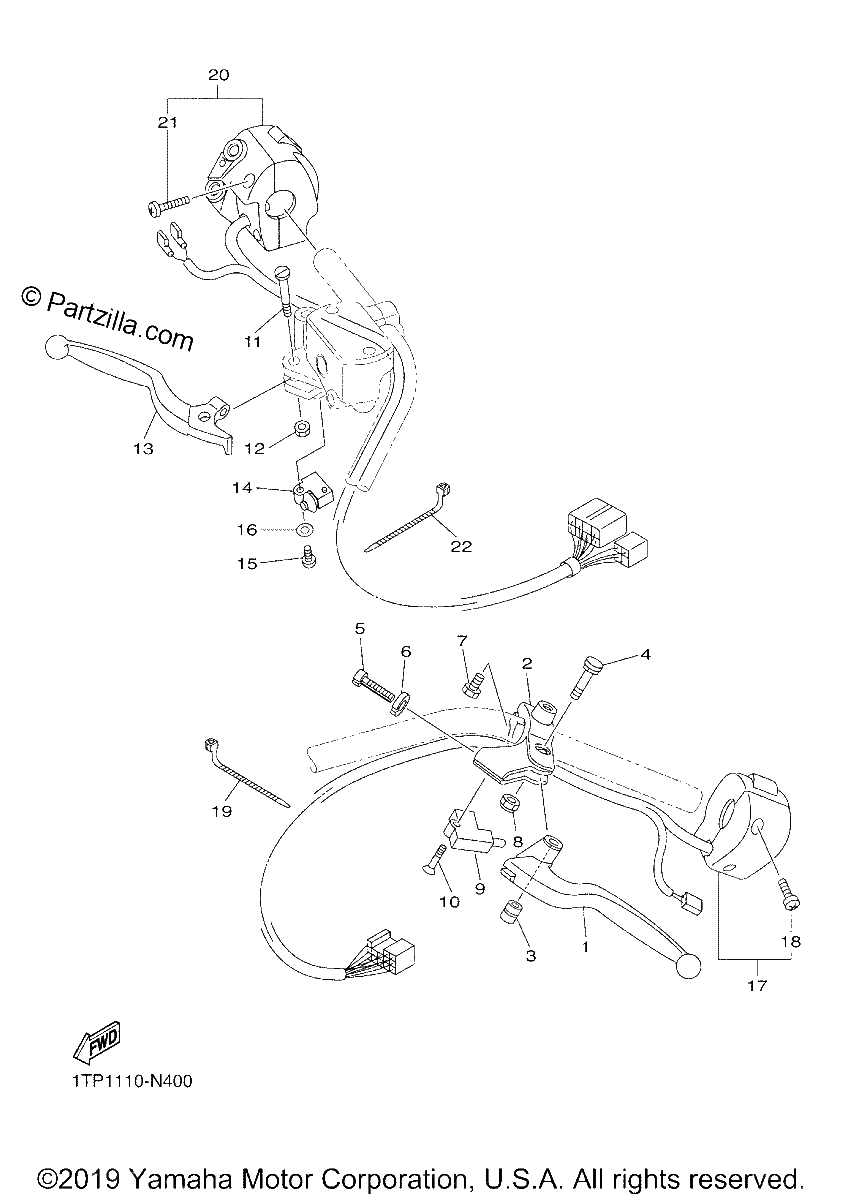Diagrama de HANDLE SWITCH LEVER