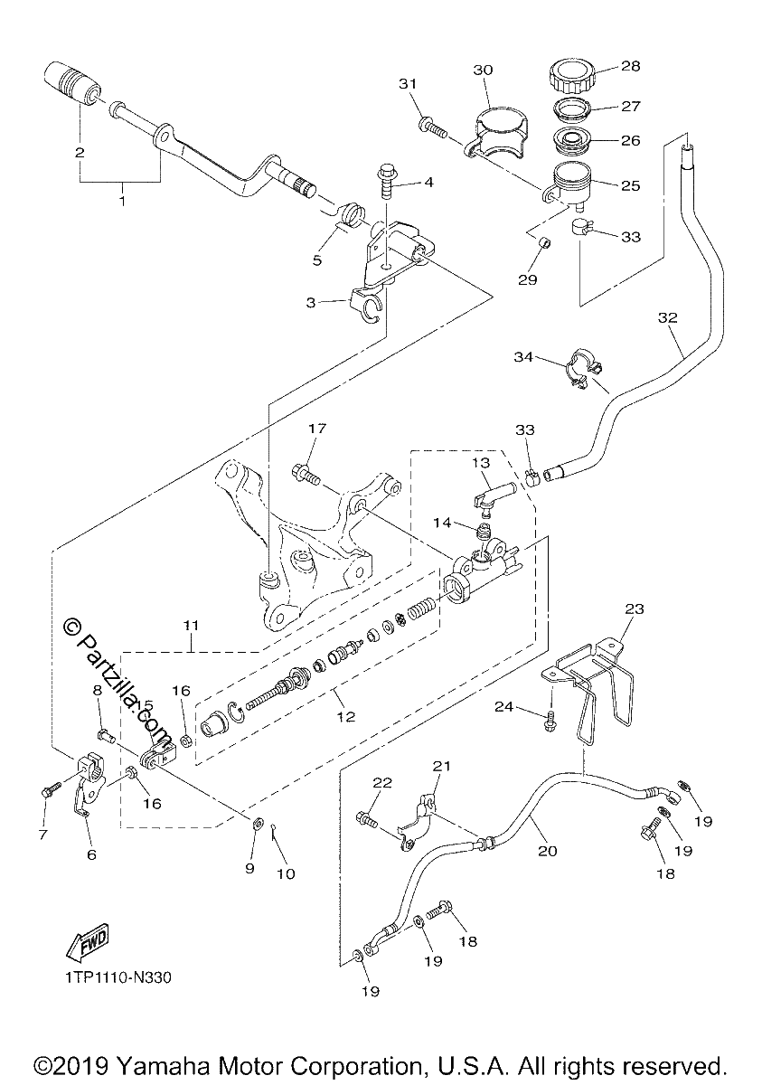 Diagrama de REAR MASTER CYLINDER
