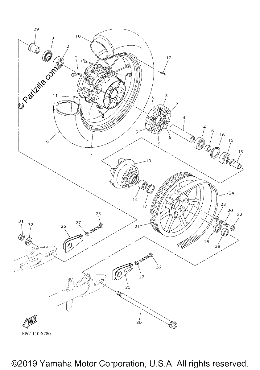 Diagrama de REAR WHEEL