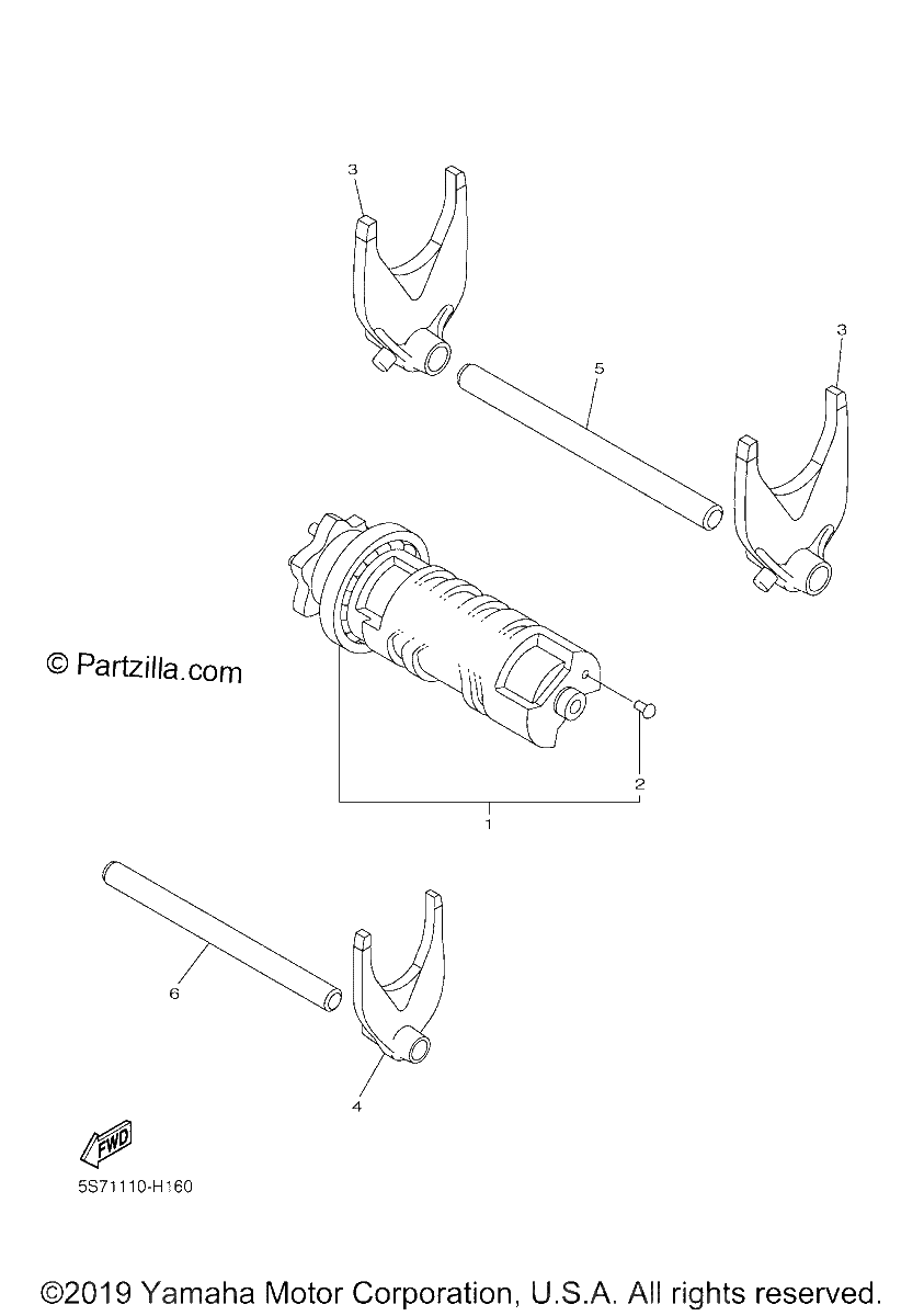 Diagrama de SHIFT CAM FORK