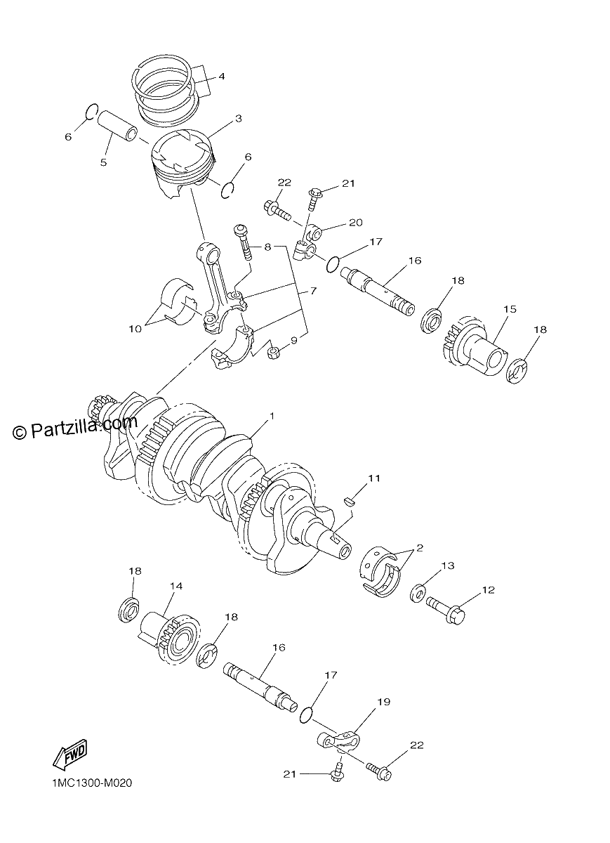 Diagrama de CRANKSHAFT PISTON