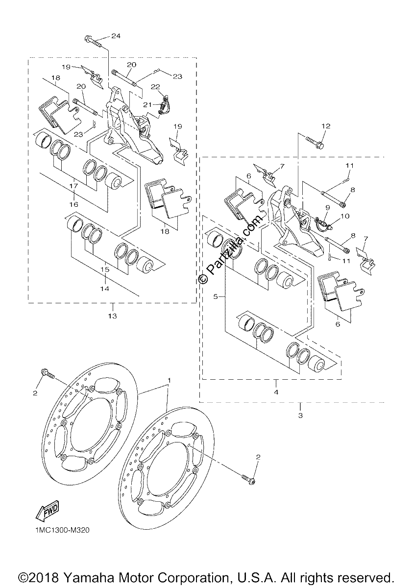 Diagrama de FRONT BRAKE CALIPER