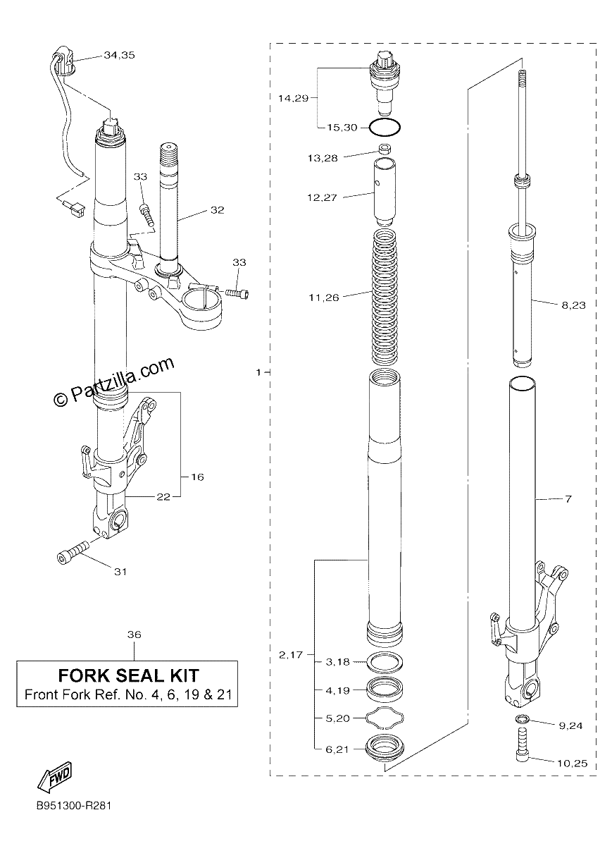 Diagrama de FRONT FORK
