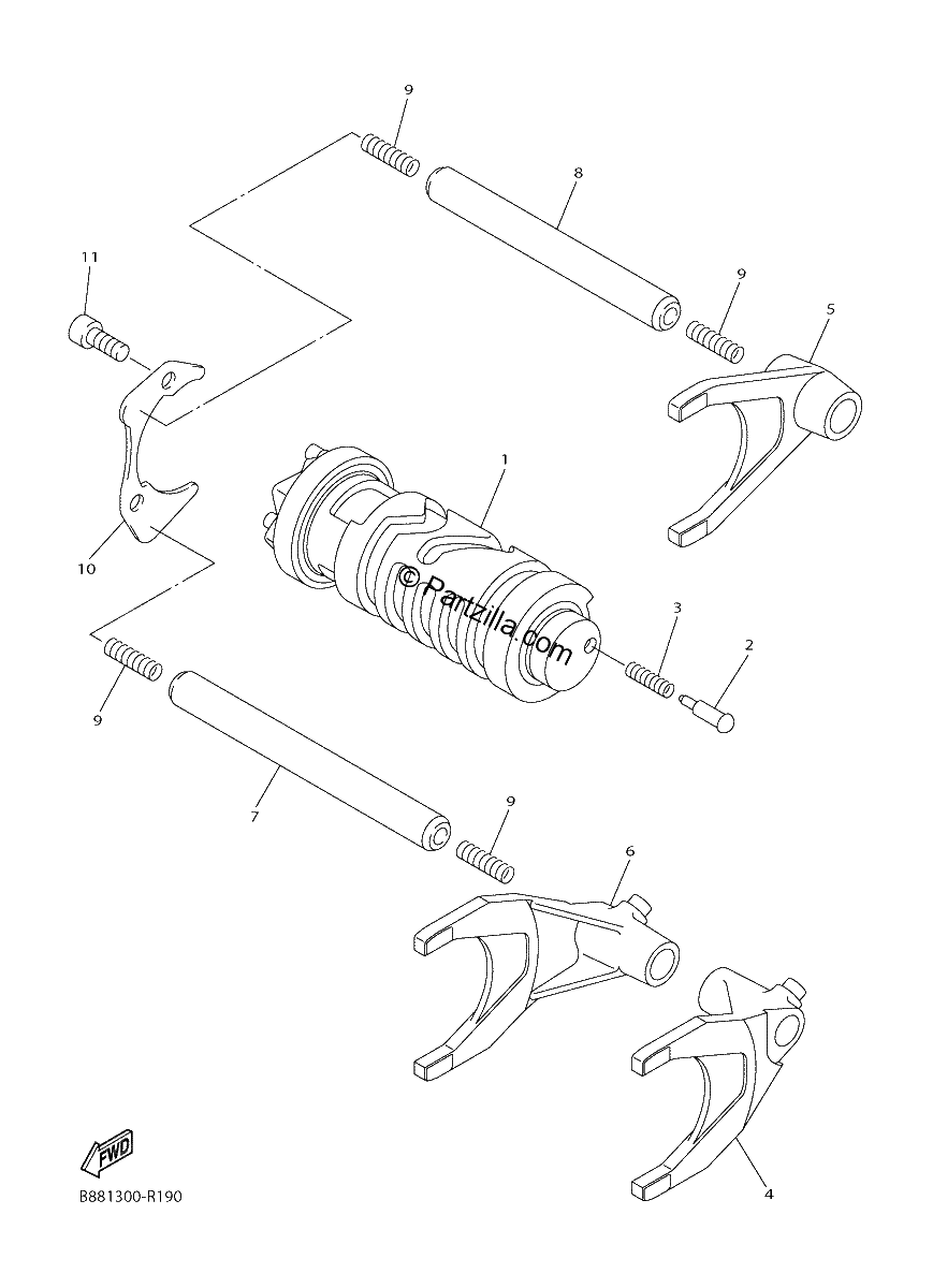 Diagrama de SHIFT CAM FORK