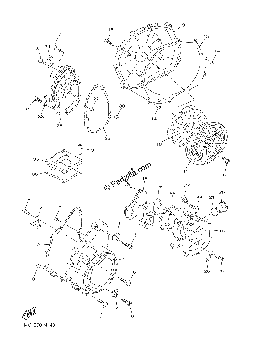 Diagrama de CRANKCASE COVER 1