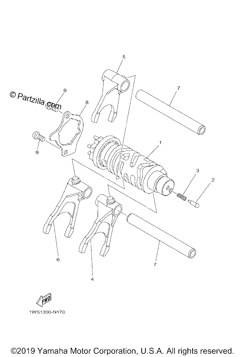 Diagrama de SHIFT CAM FORK