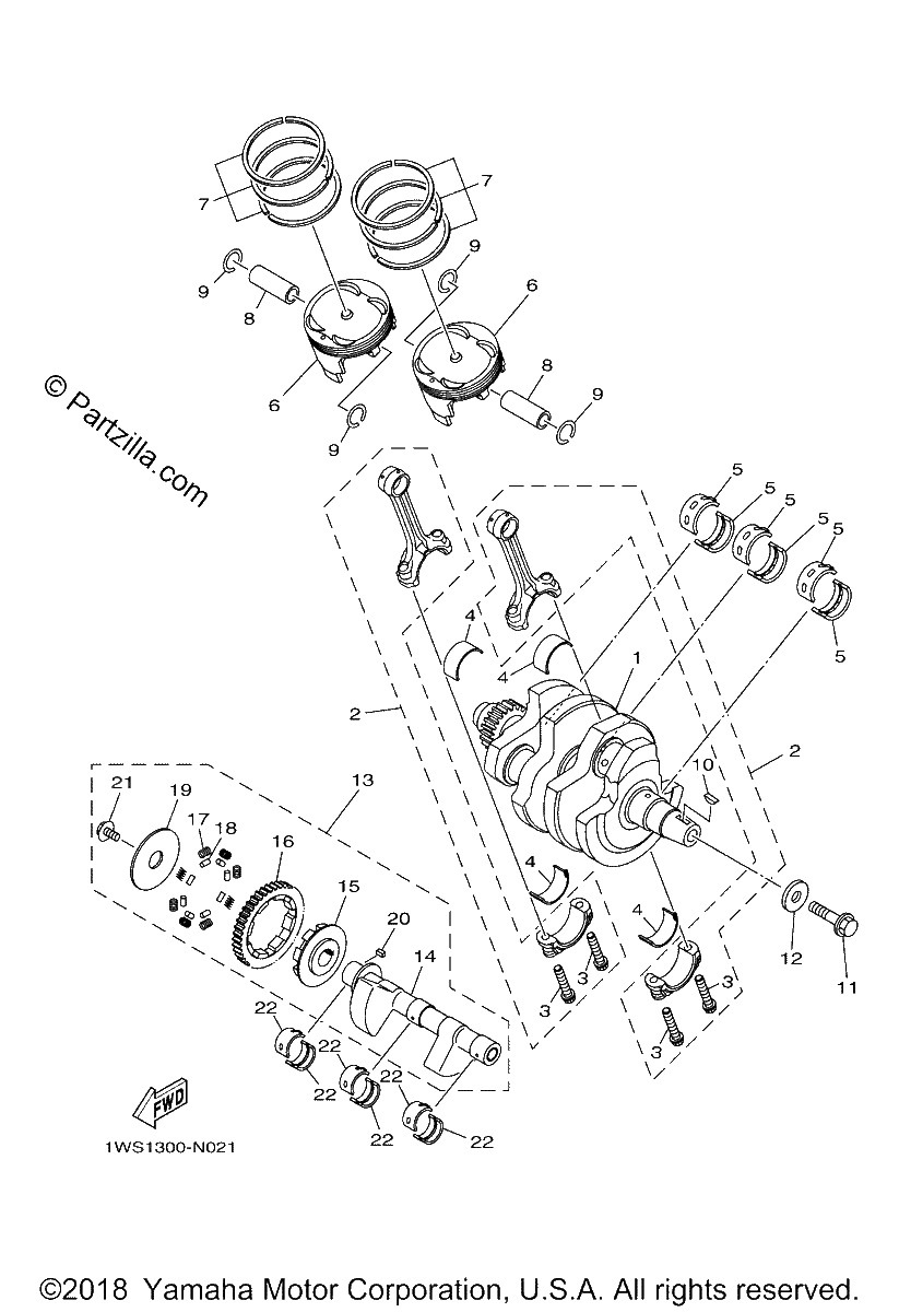 Diagrama de CRANKSHAFT PISTON