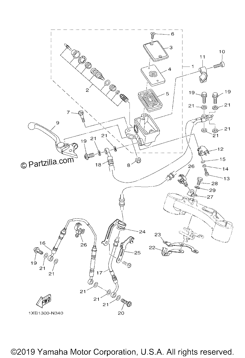 Diagrama de FRONT MASTER CYLINDER