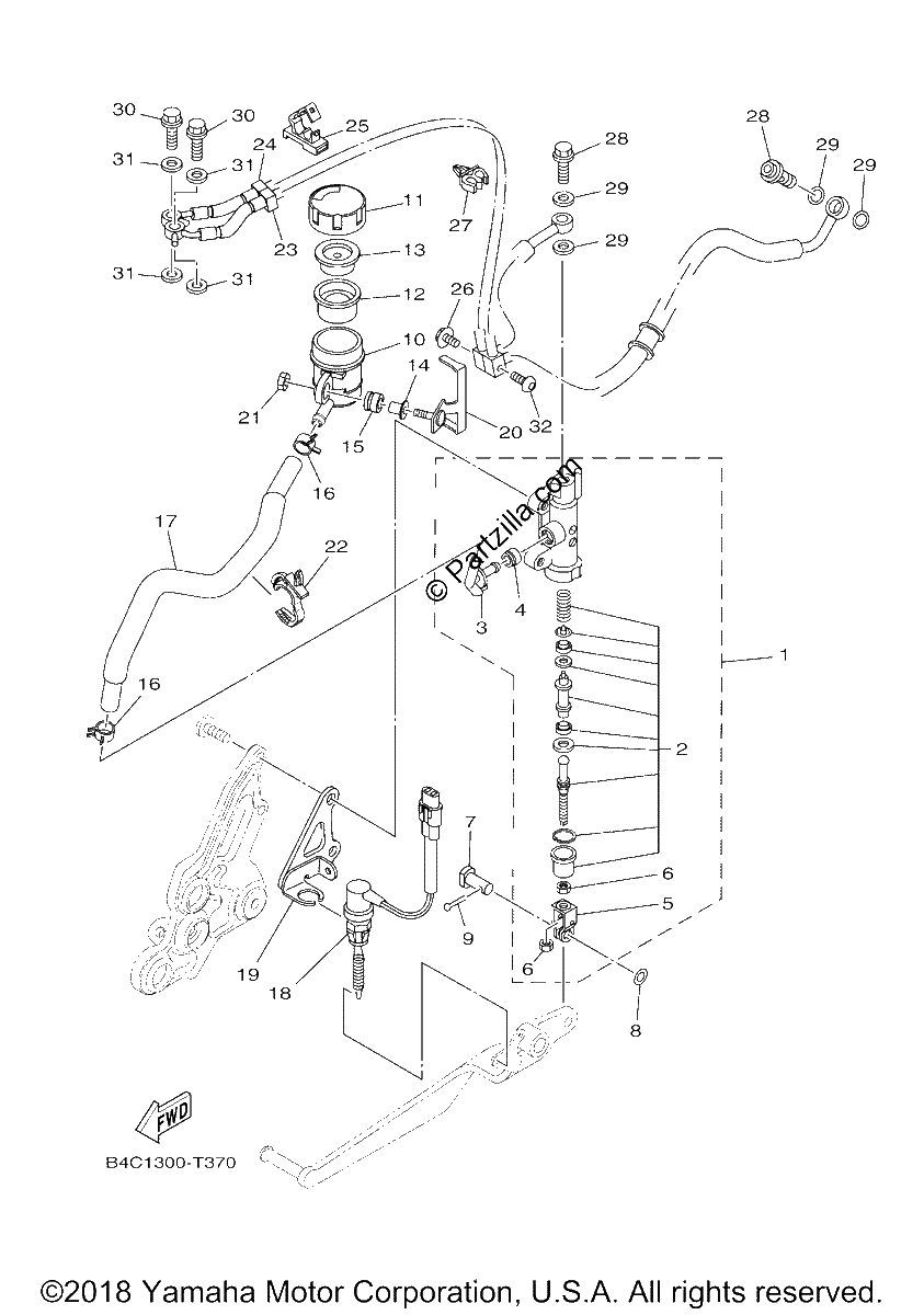 Diagrama de REAR MASTER CYLINDER
