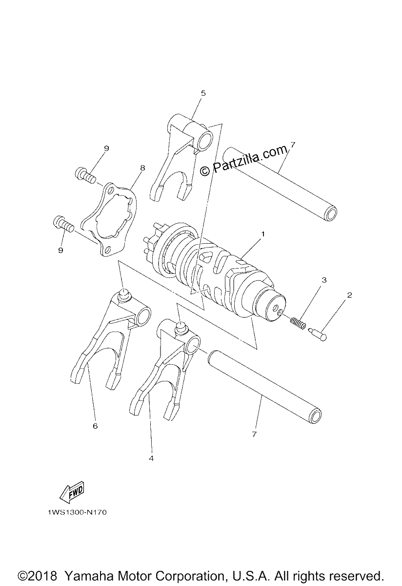 Diagrama de SHIFT CAM FORK