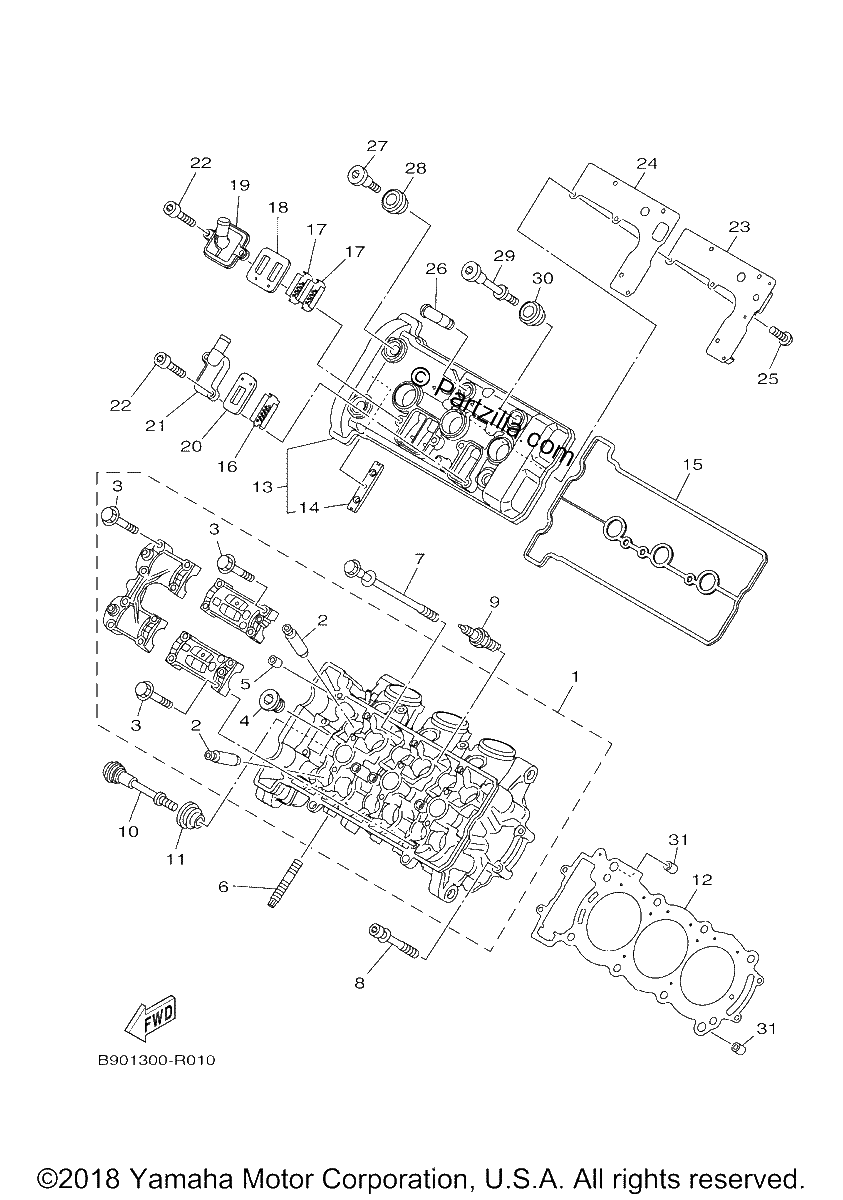 Diagrama de CYLINDER HEAD