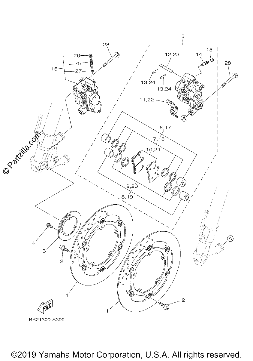 Diagrama de FRONT BRAKE CALIPER