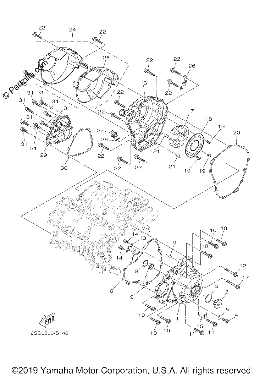 Diagrama de CRANKCASE COVER 1