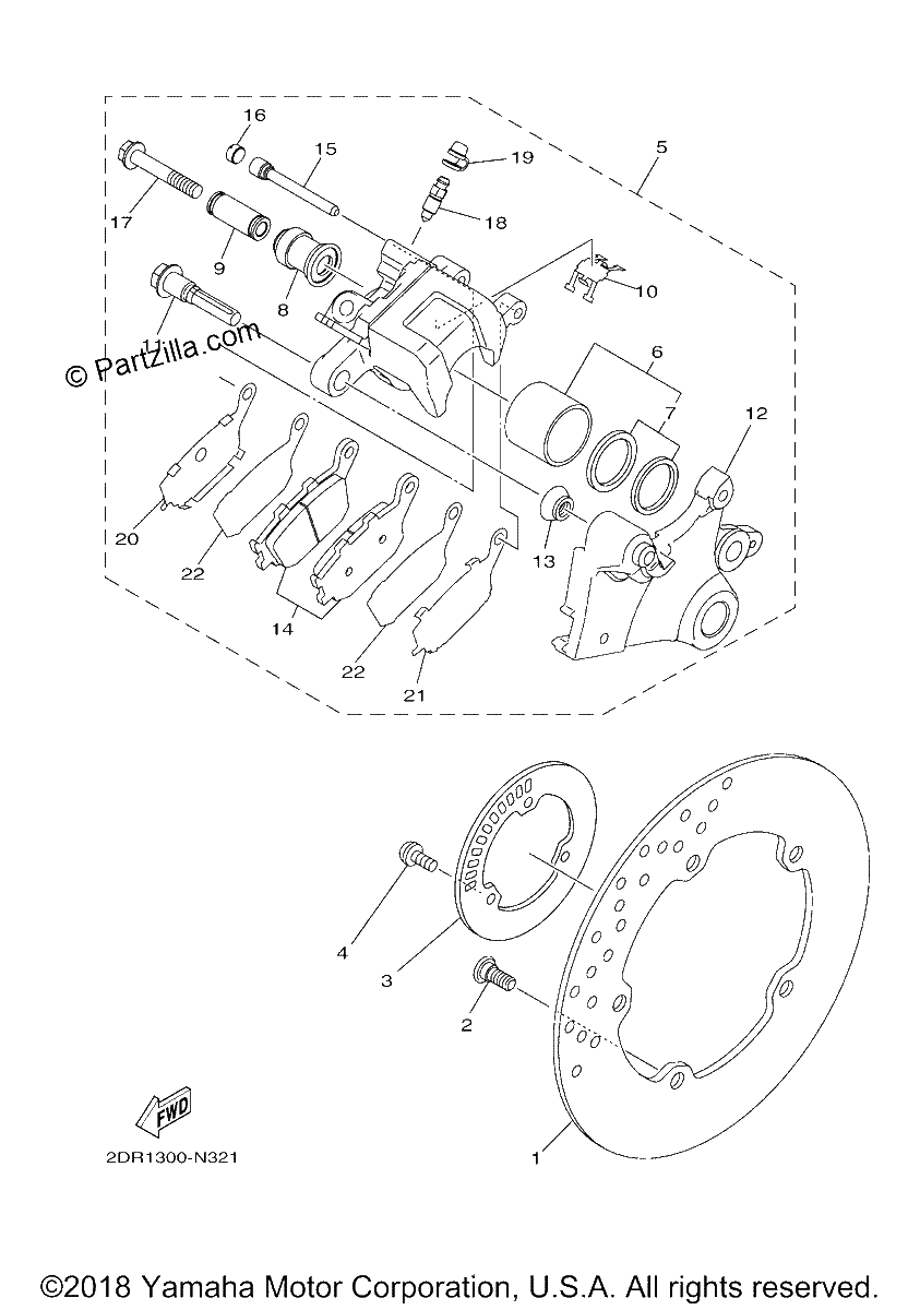 Diagrama de REAR BRAKE CALIPER