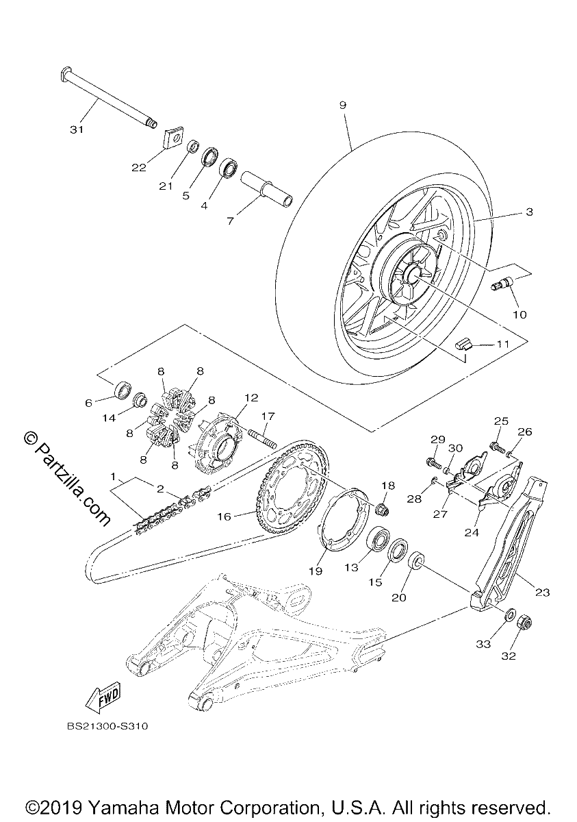 Diagrama de REAR WHEEL