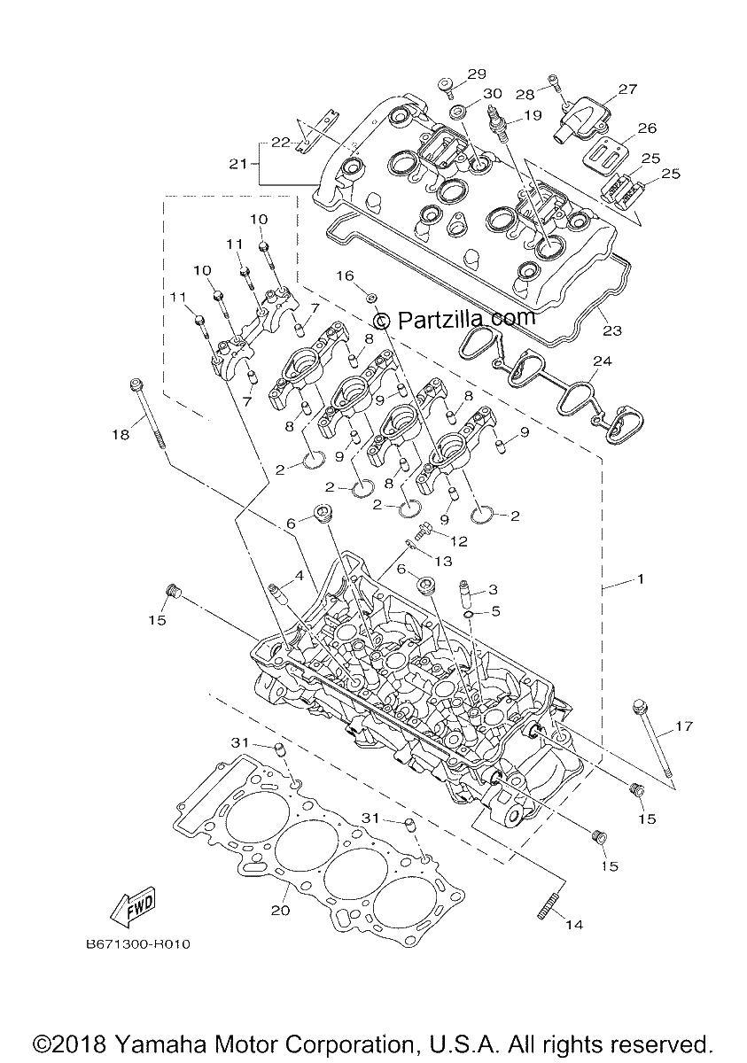 Diagrama de CYLINDER HEAD