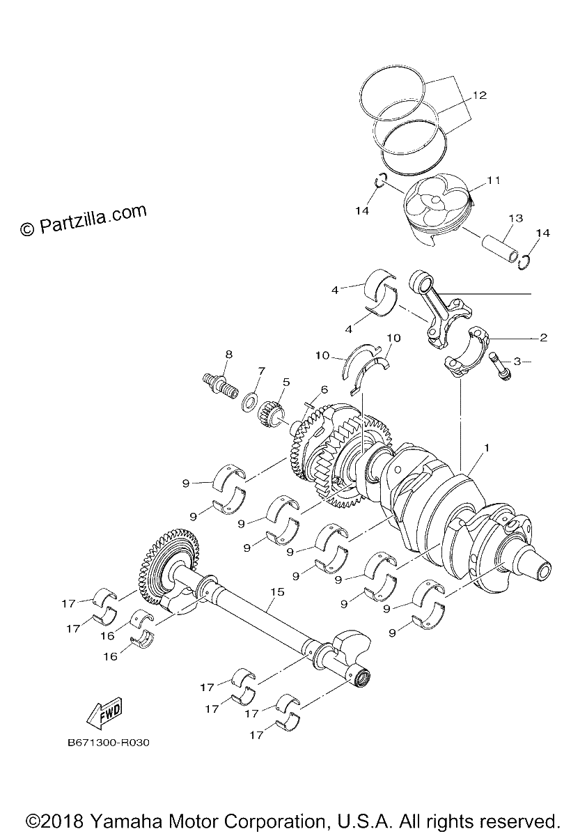 Diagrama de CRANKSHAFT PISTON