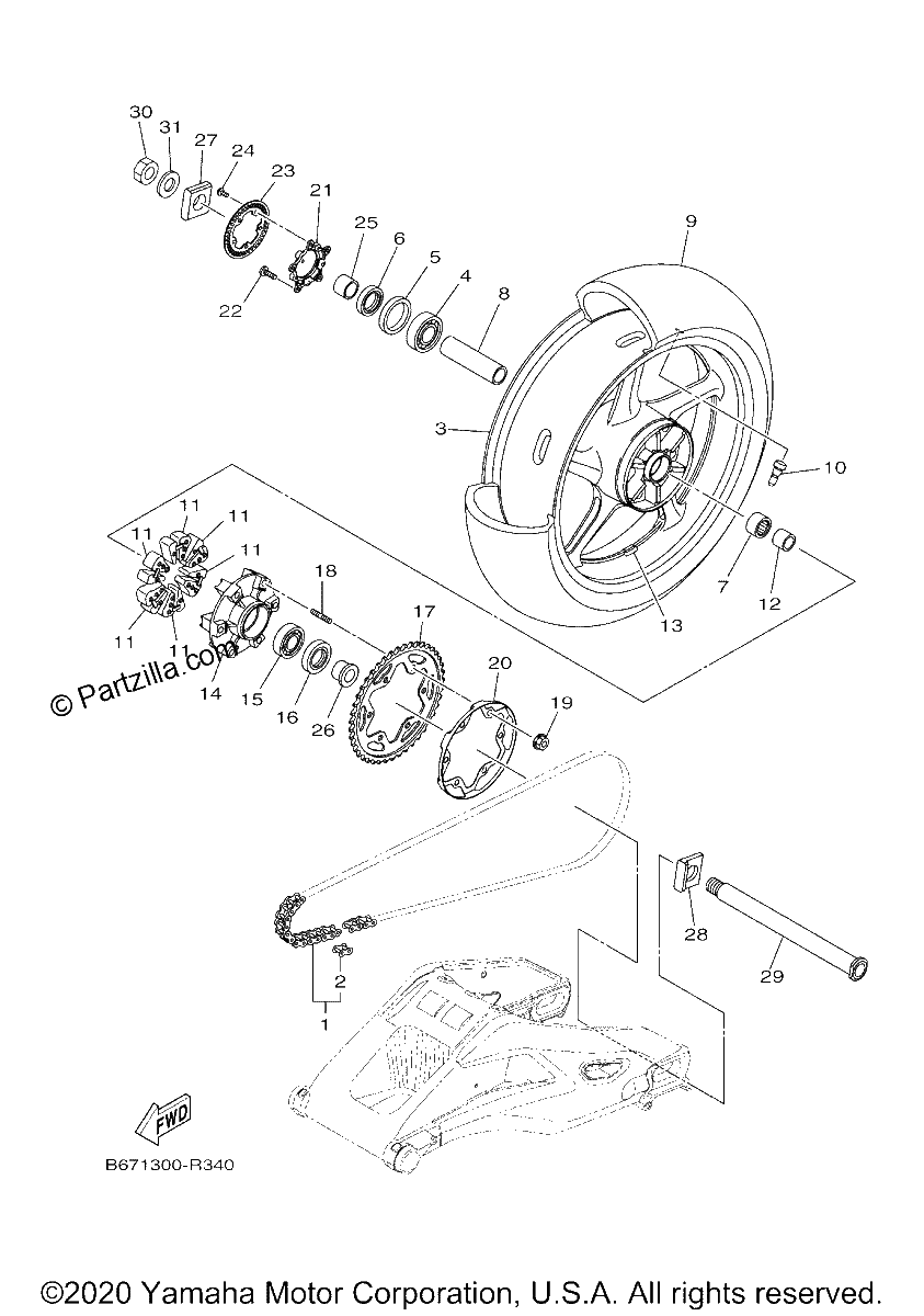 Diagrama de REAR WHEEL