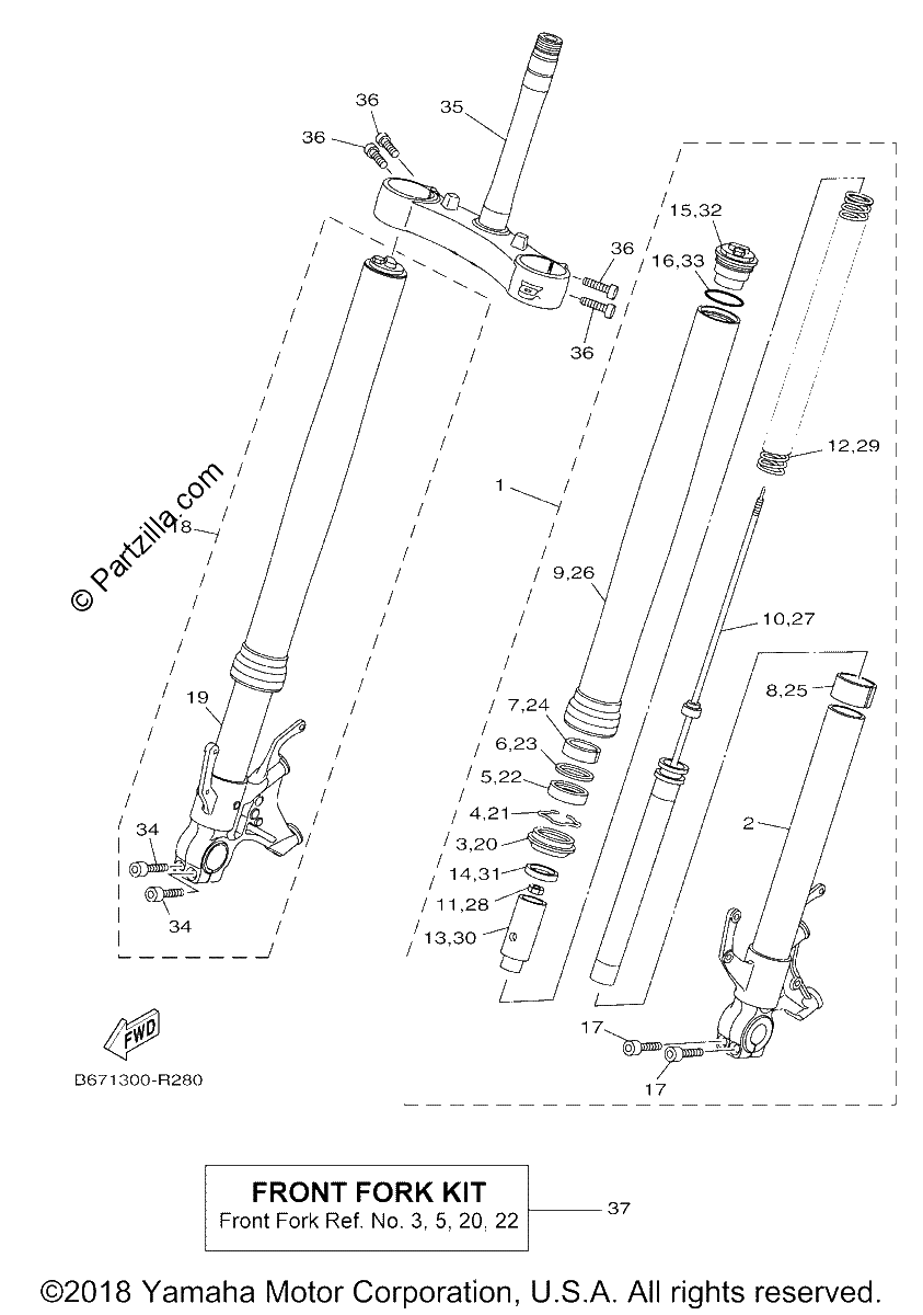 Diagrama de FRONT FORK