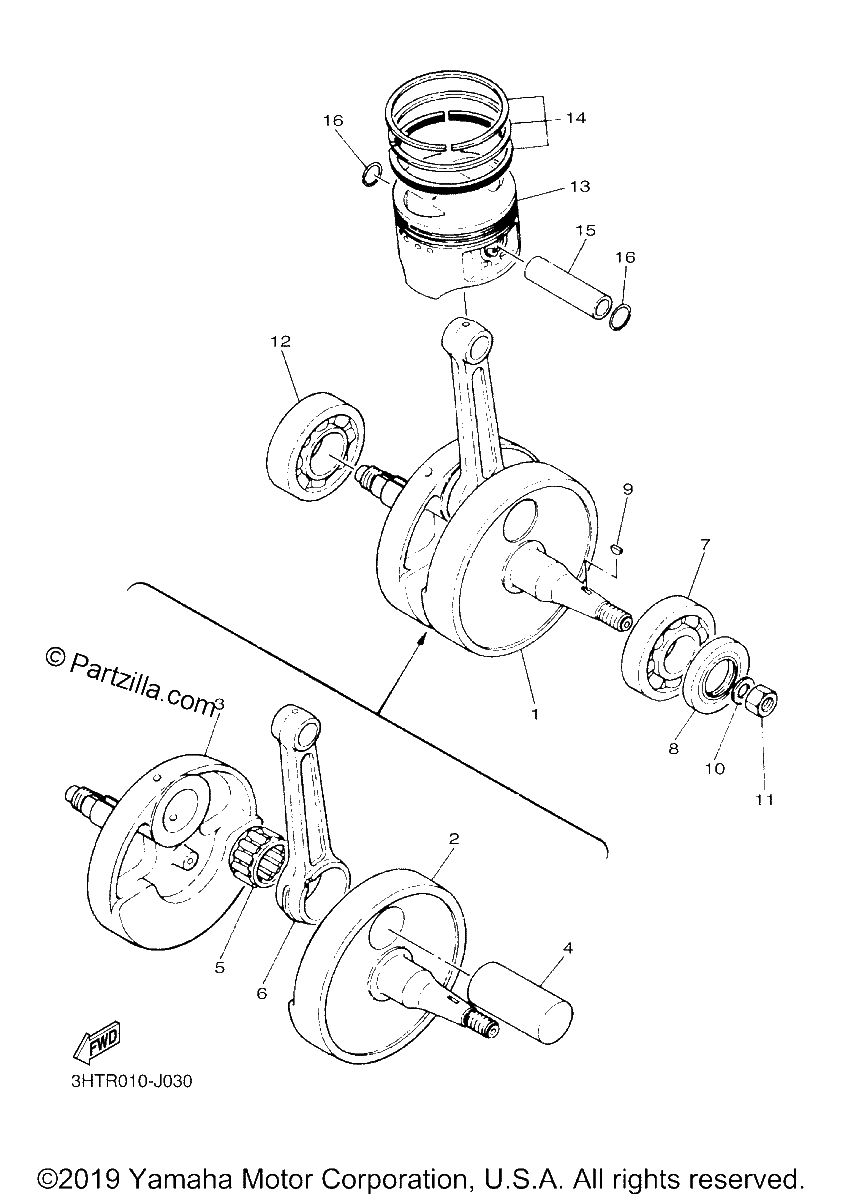 Diagrama de CRANKSHAFT PISTON