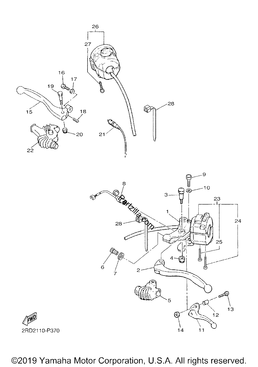 Diagrama de HANDLE SWITCH LEVER