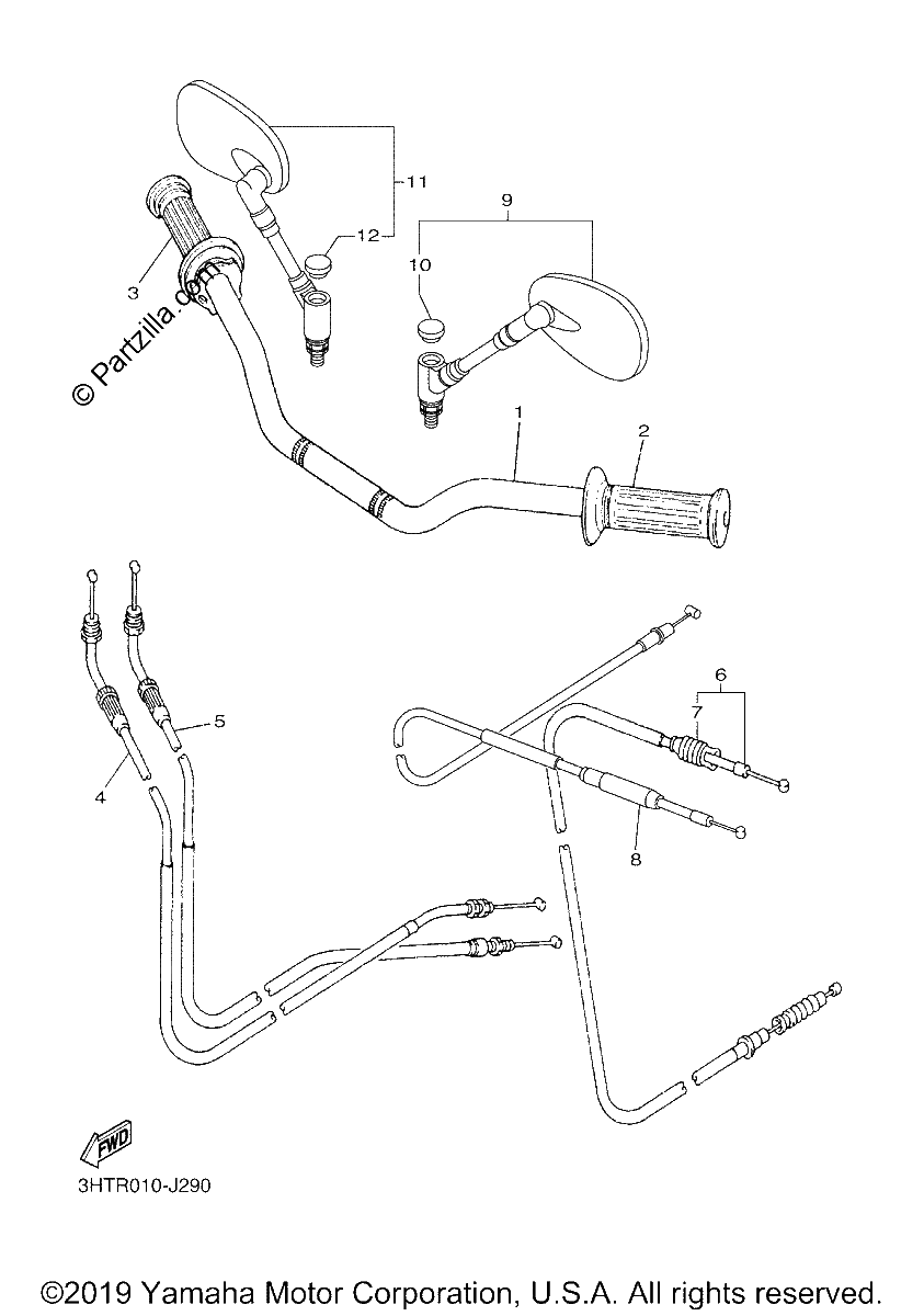 Diagrama de STEERING HANDLE CABLE