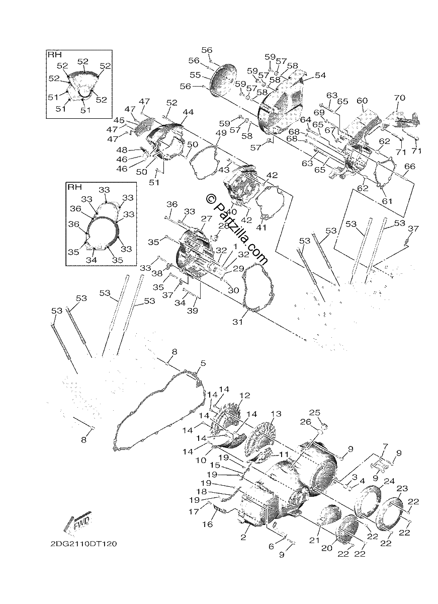 Diagrama de CRANKCASE COVER 1