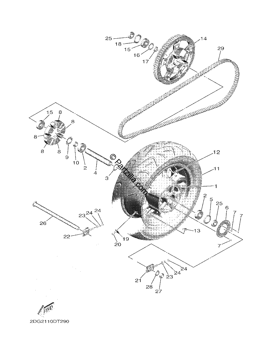 Diagrama de REAR WHEEL