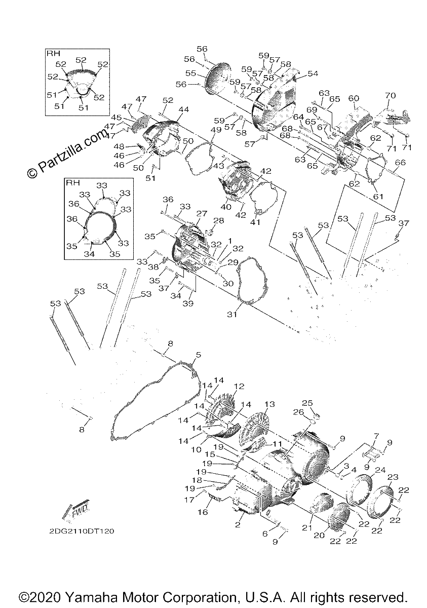 Diagrama de CRANKCASE COVER 1