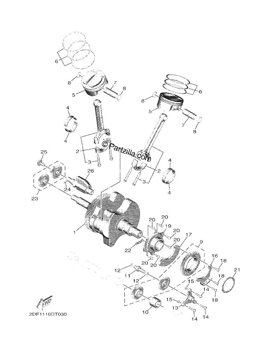 Diagrama de CRANKSHAFT PISTON