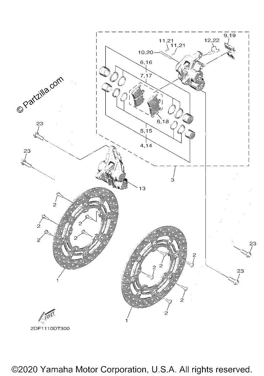 Diagrama de FRONT BRAKE CALIPER