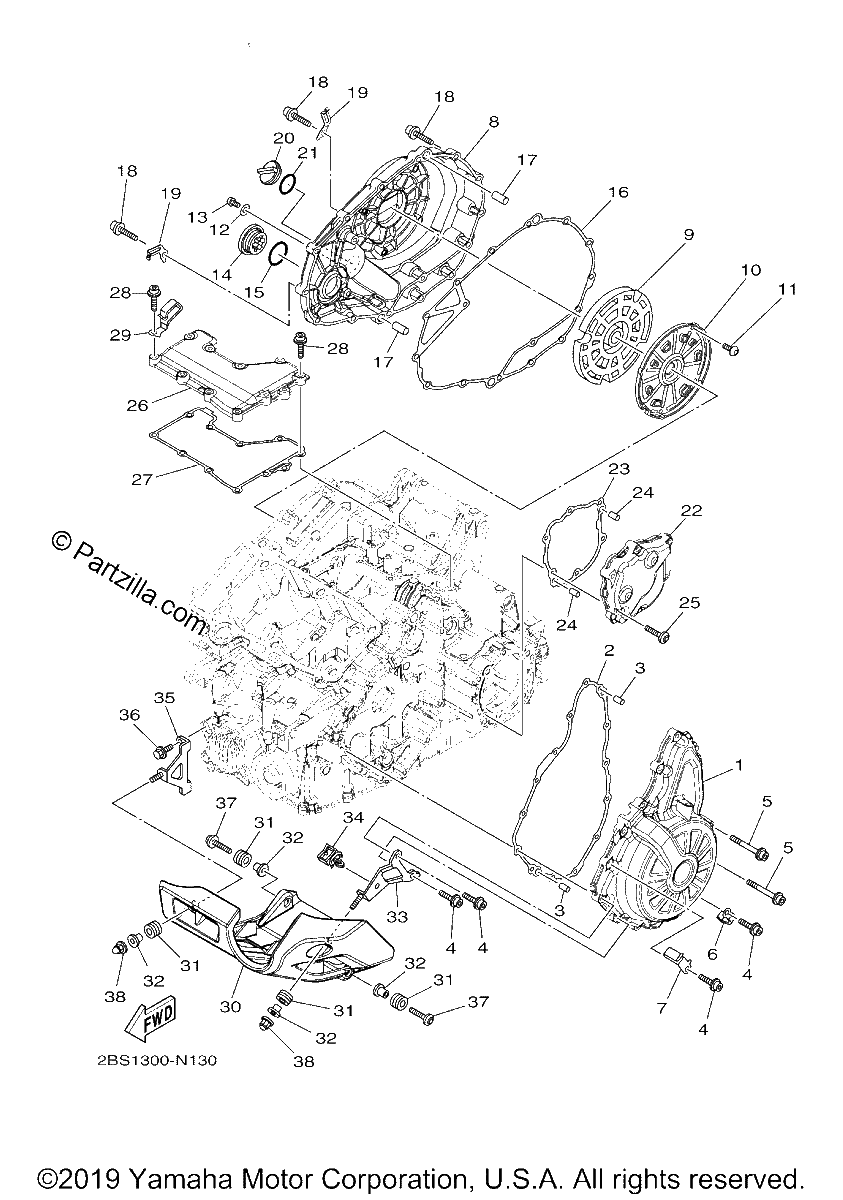 Diagrama de CRANKCASE COVER 1