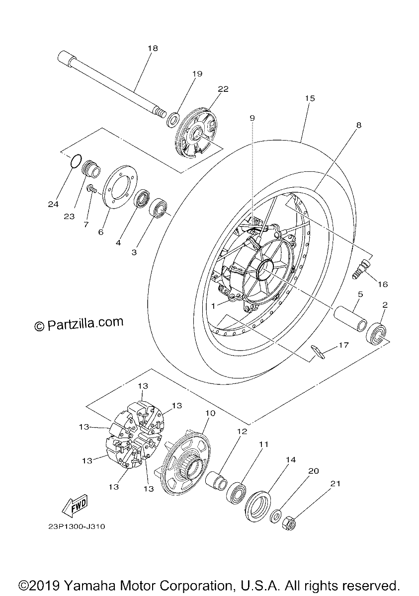 Diagrama de REAR WHEEL