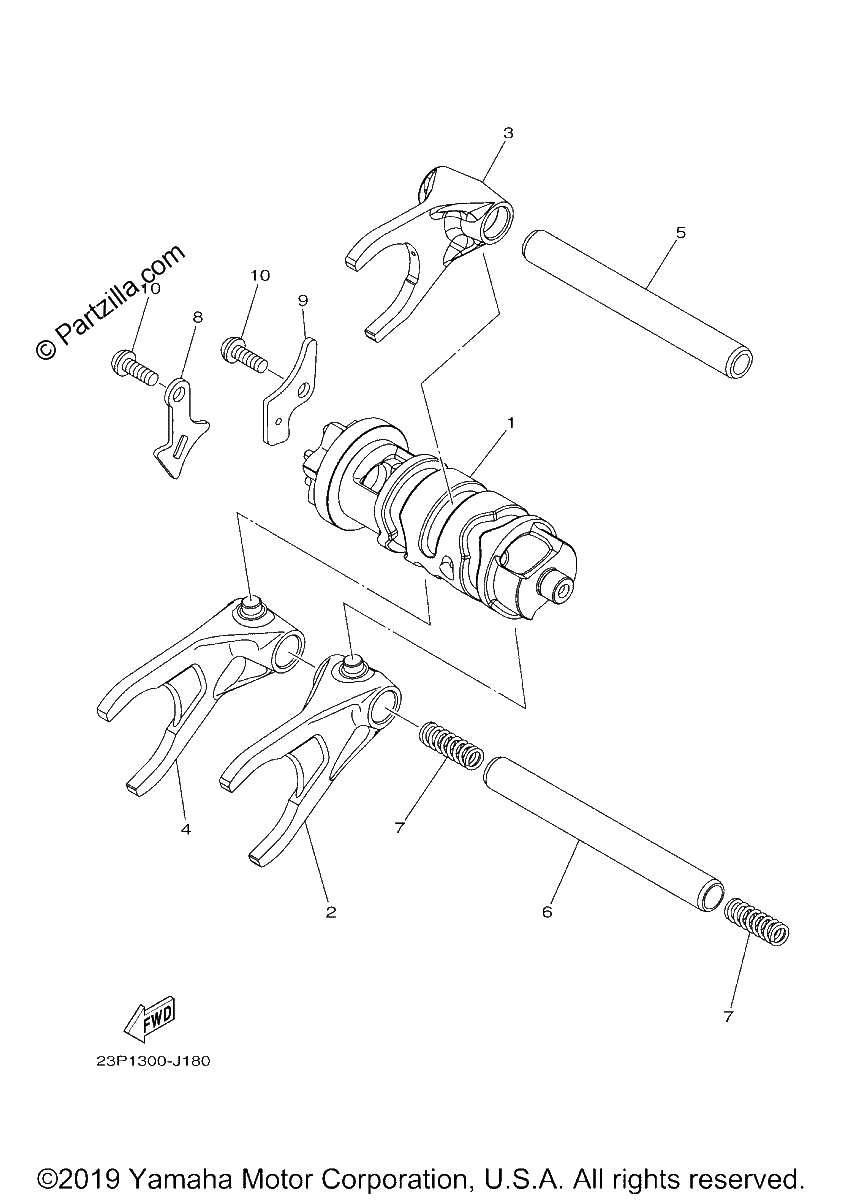 Diagrama de SHIFT CAM FORK