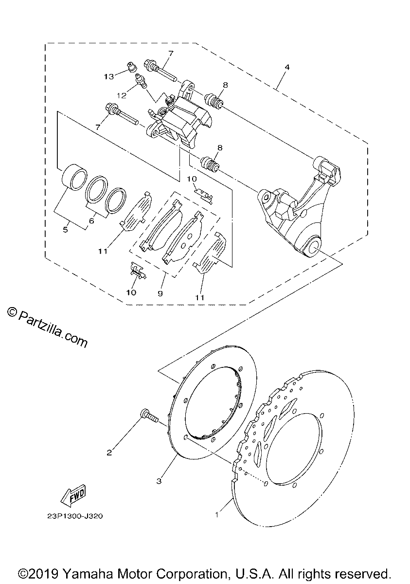 Diagrama de REAR BRAKE CALIPER