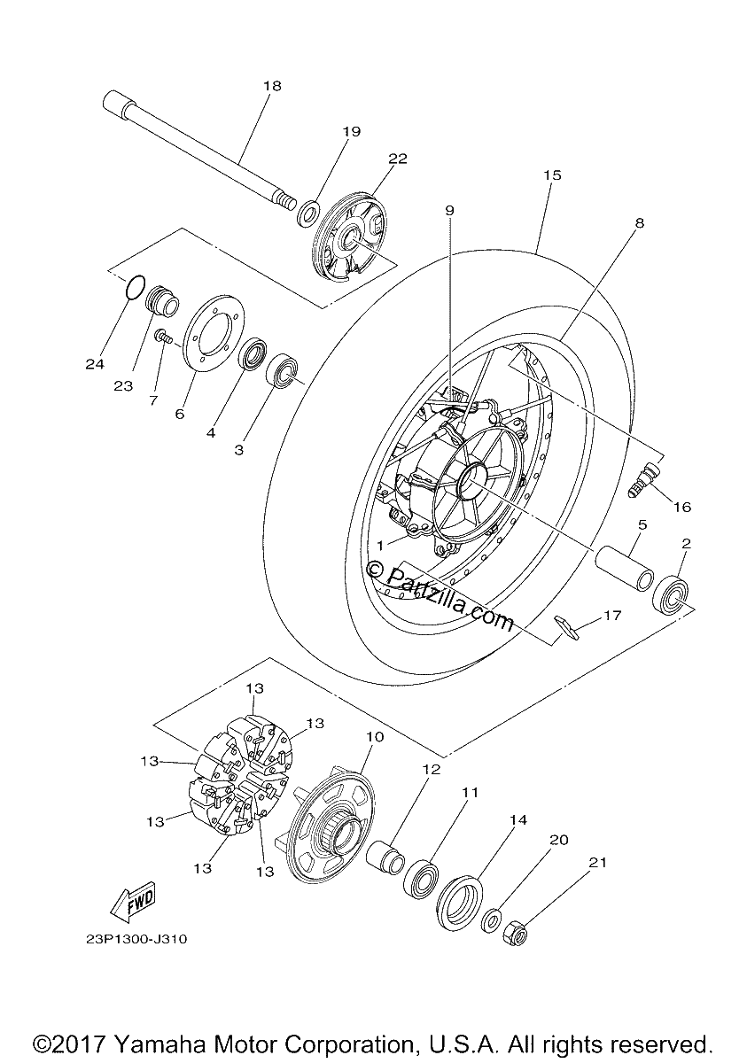 Diagrama de REAR WHEEL