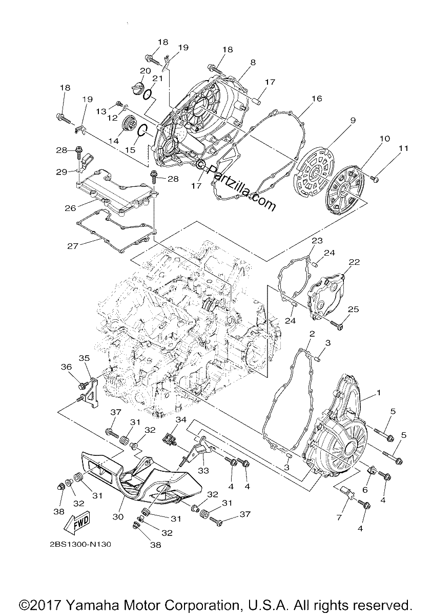 Diagrama de CRANKCASE COVER 1