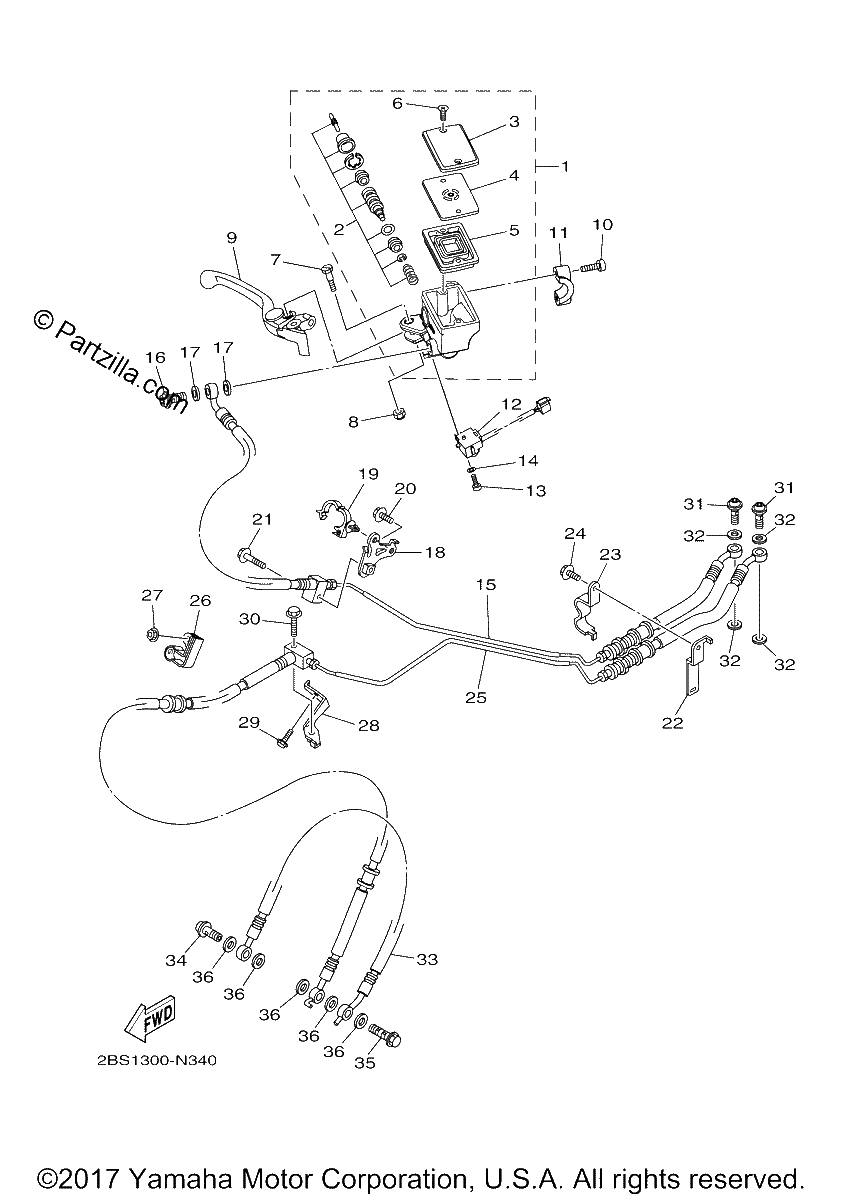 Diagrama de FRONT MASTER CYLINDER