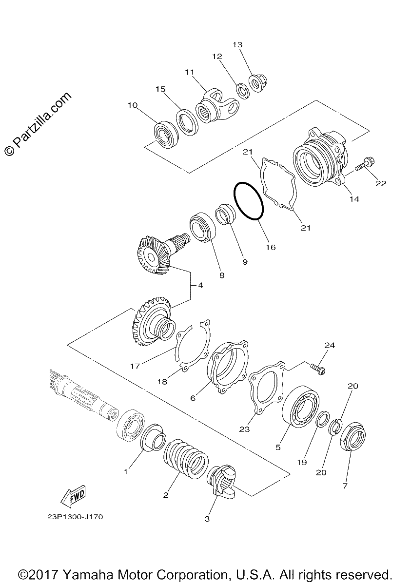 Diagrama de MIDDLE DRIVE GEAR