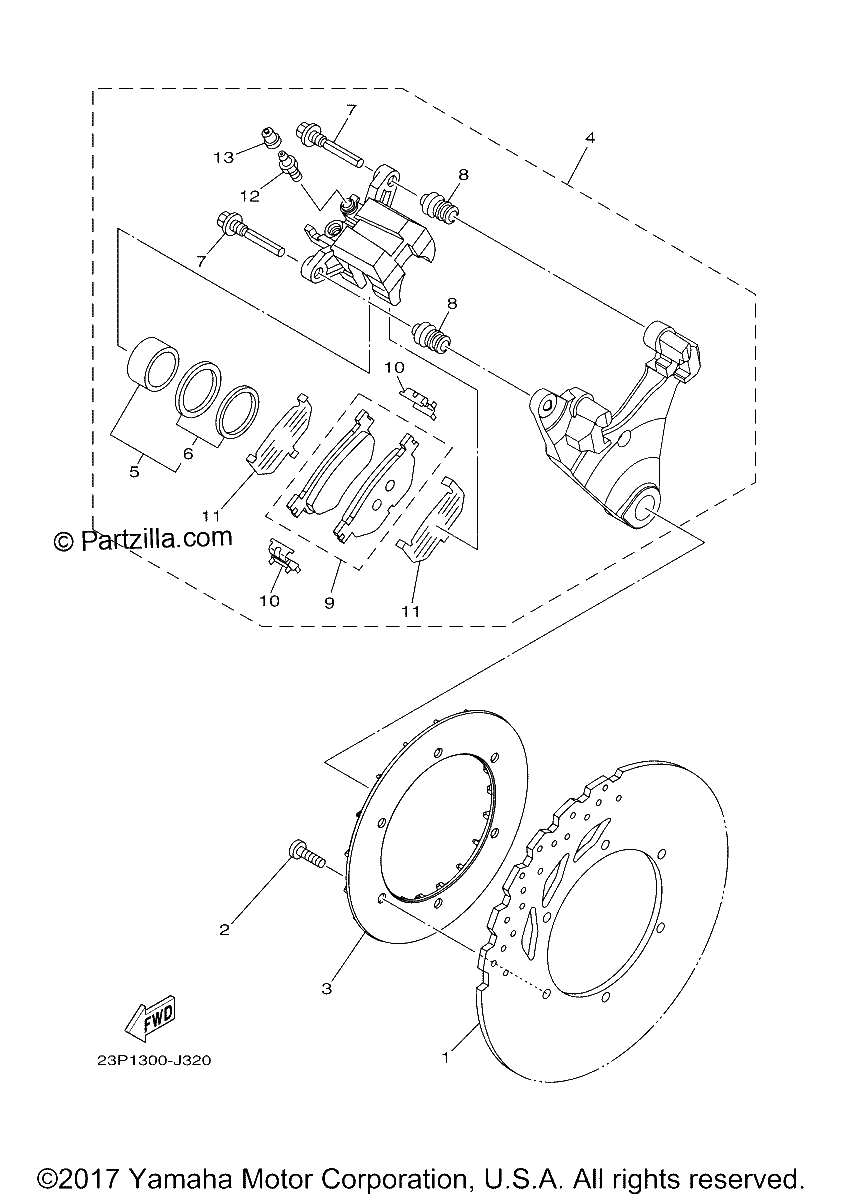 Diagrama de REAR BRAKE CALIPER