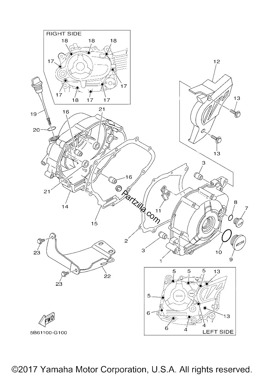 Diagrama de CRANKCASE COVER 1