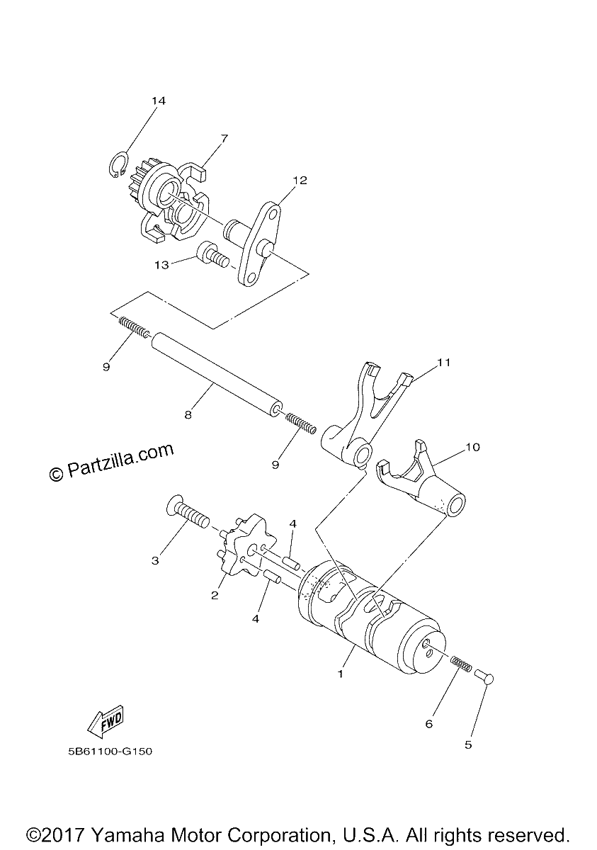 Diagrama de SHIFT CAM FORK