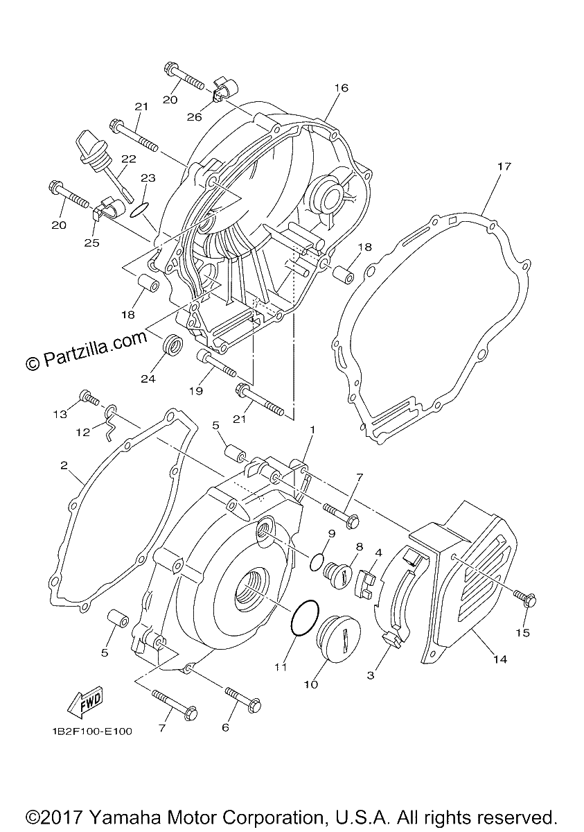 Diagrama de CRANKCASE COVER 1