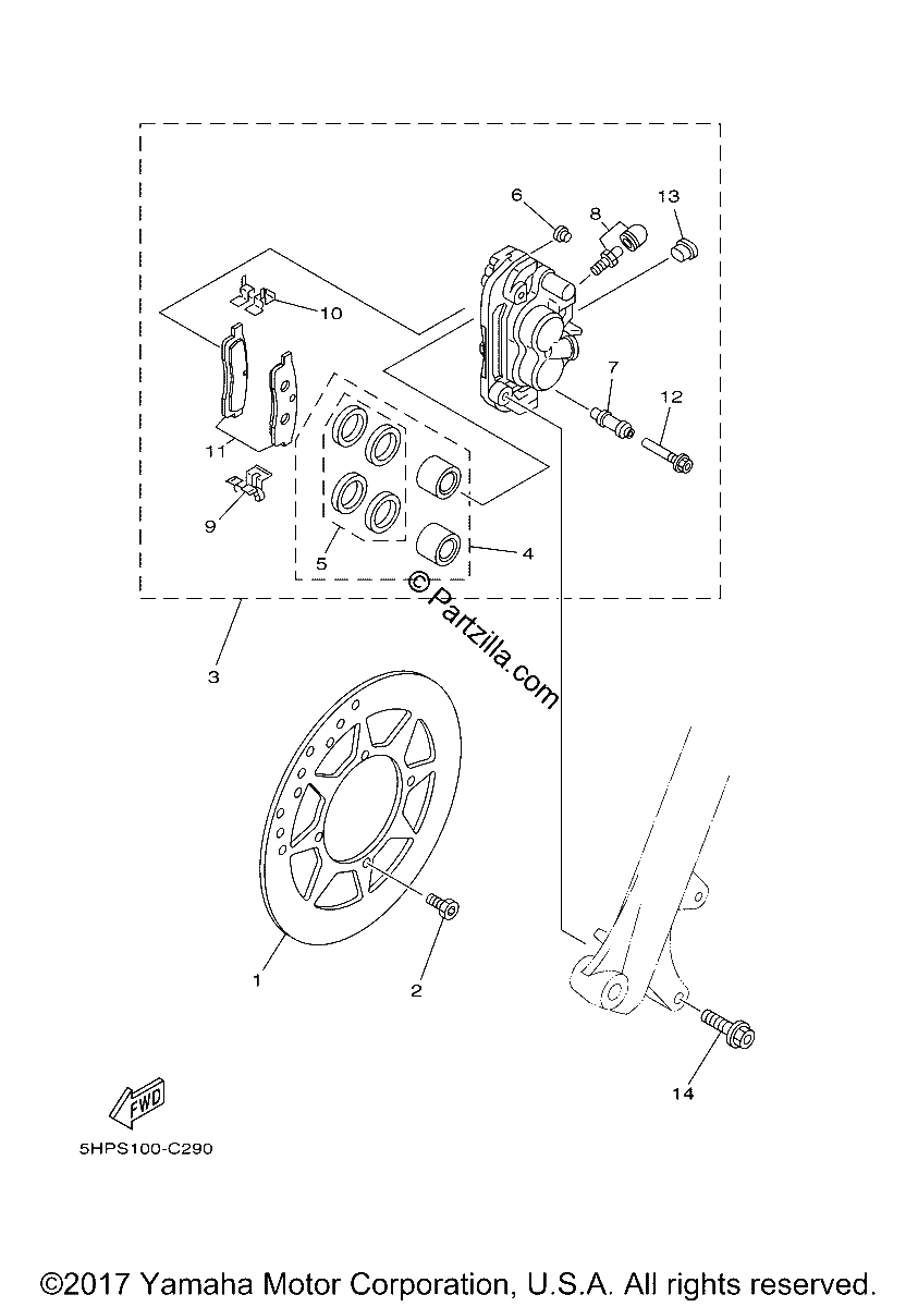 Diagrama de FRONT BRAKE CALIPER