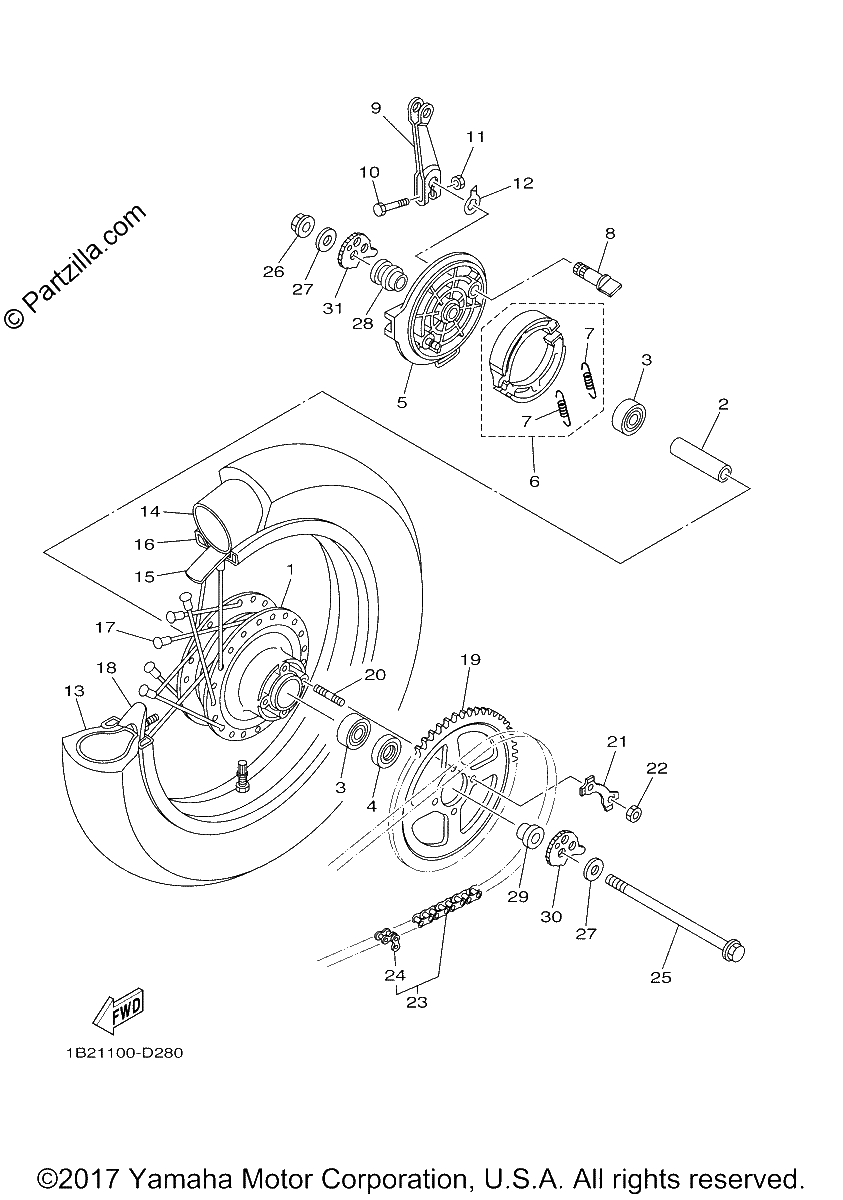Diagrama de REAR WHEEL