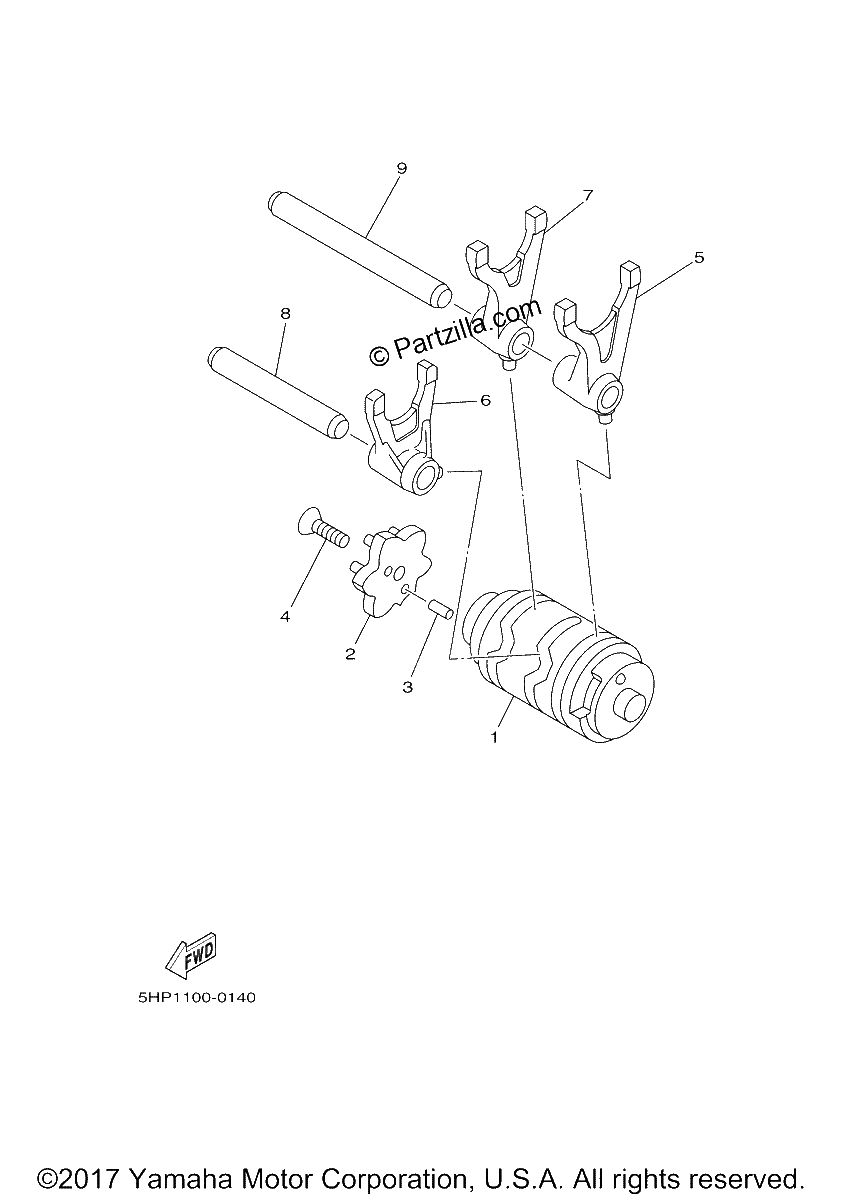 Diagrama de SHIFT CAM FORK