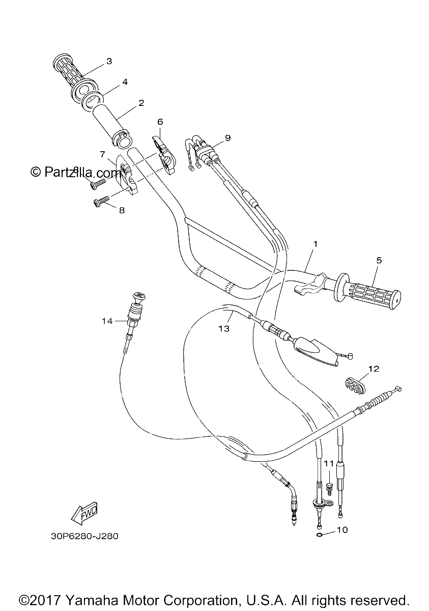 Diagrama de STEERING HANDLE CABLE