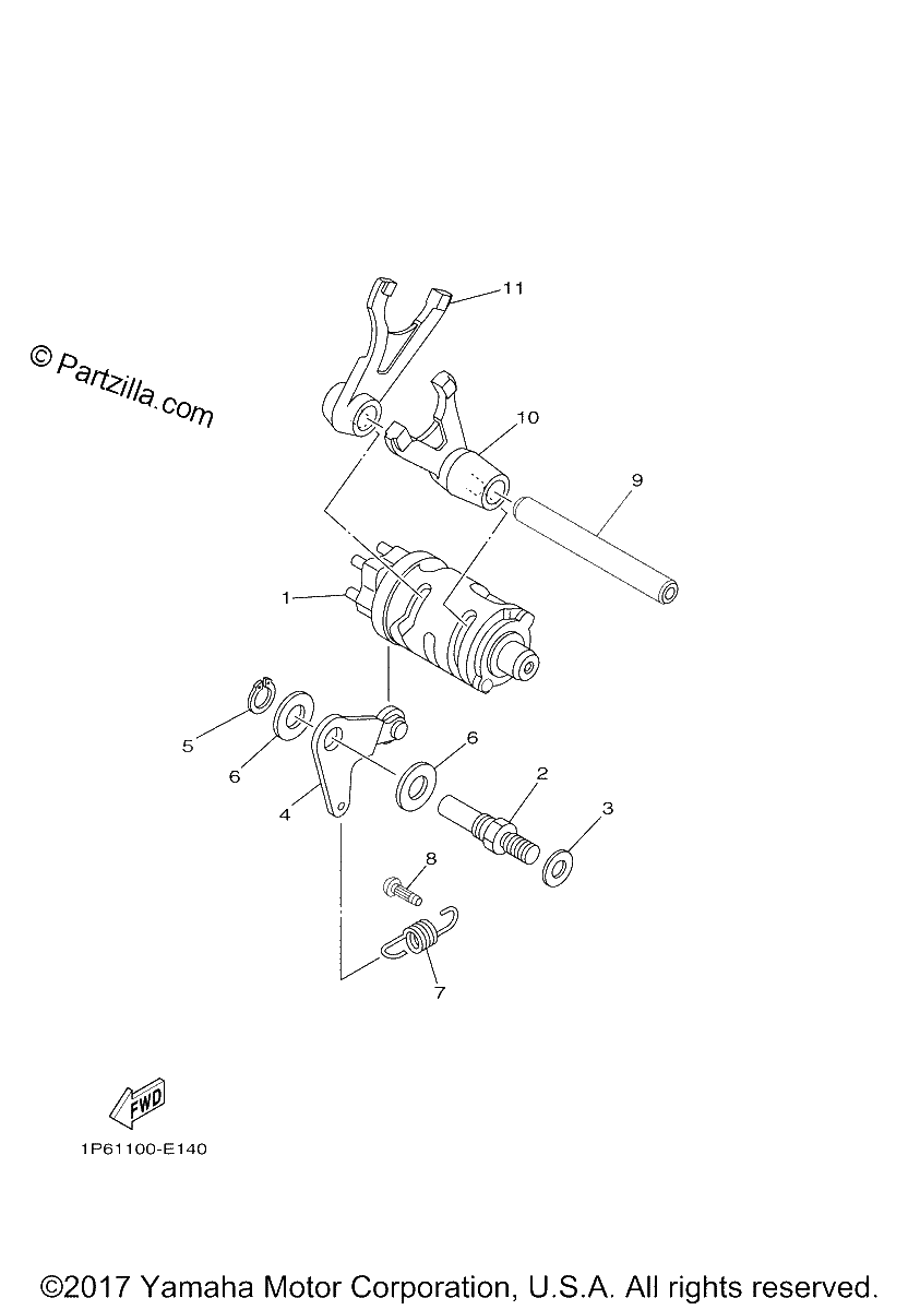 Diagrama de SHIFT CAM FORK